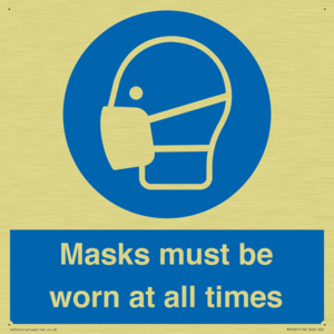 Masks must be worn at all times